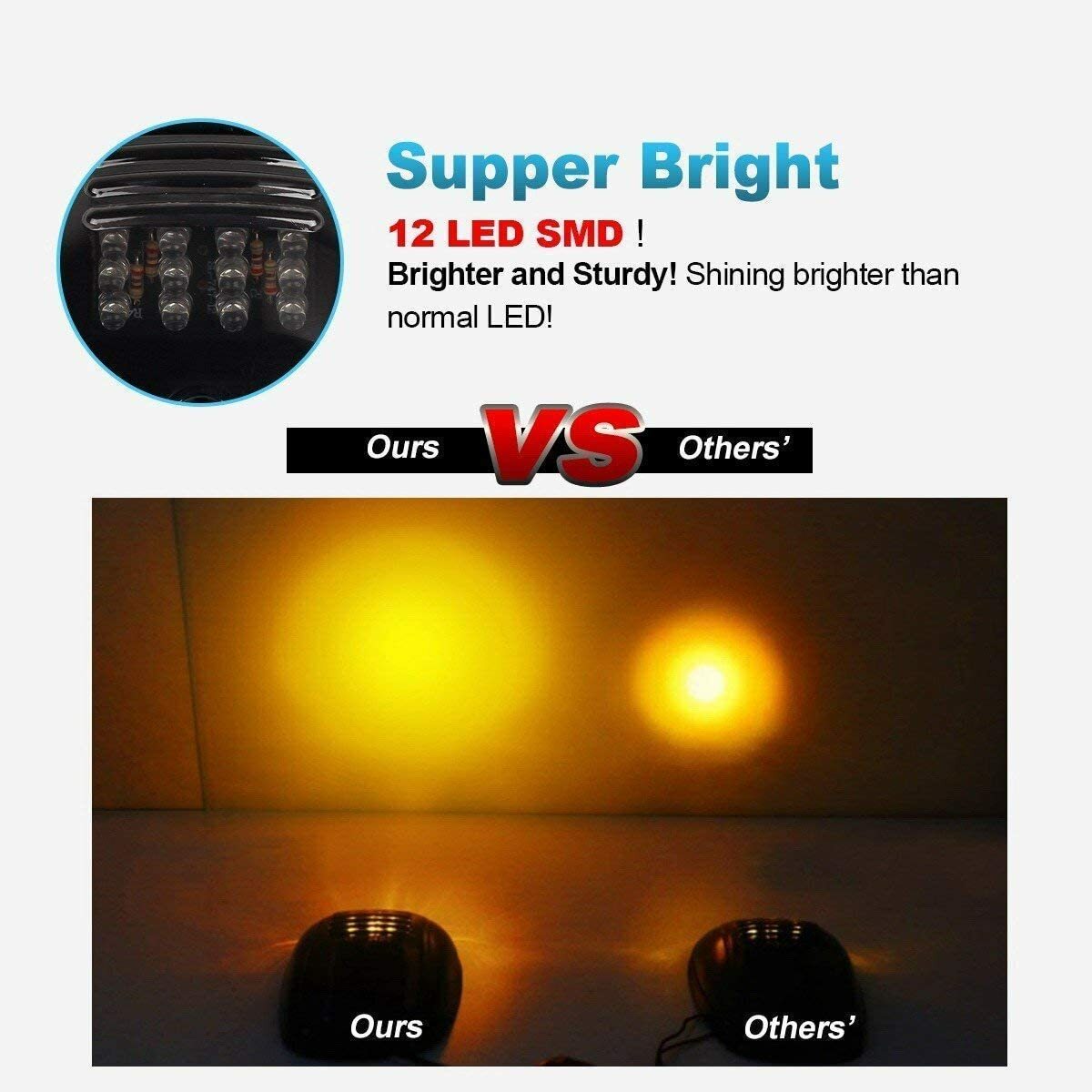 5 For Silverado 1500 2500 3500 Amber LED Roof Top Running Cab Marker Light