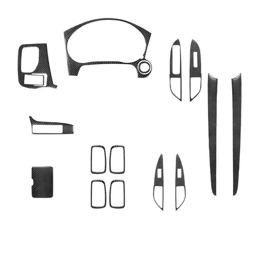 15X Carbon Fiber Dashboard & Door Cover Trim for Mitsubishi Outlander 2014-2016