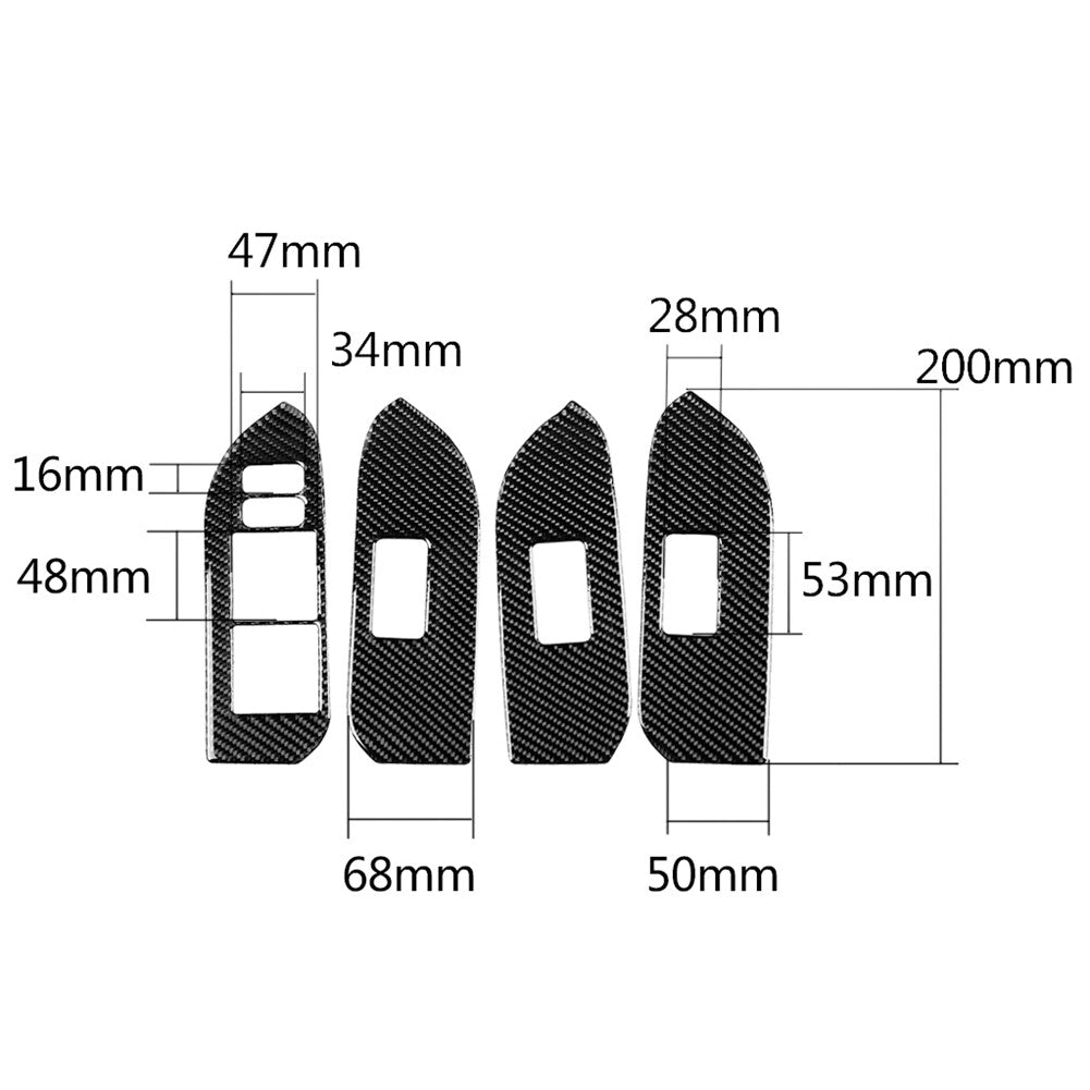 Carbon Fiber Window Switch Panel Cover Trim for Toyota for Land Cruiser Prado 10-18