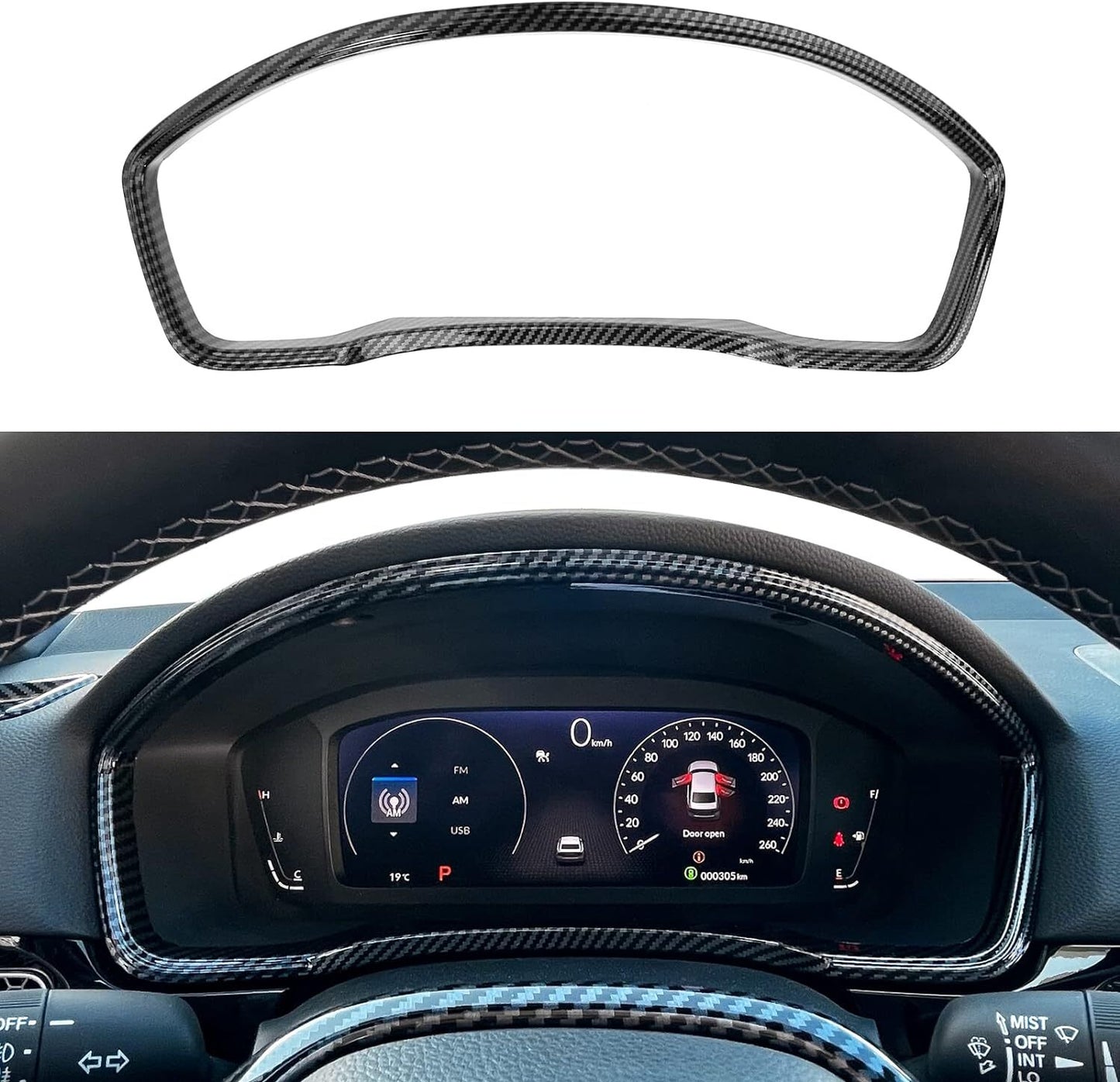 1-piece dashboard frame and instrument panel cover trim for Honda for Civic 2022-2024