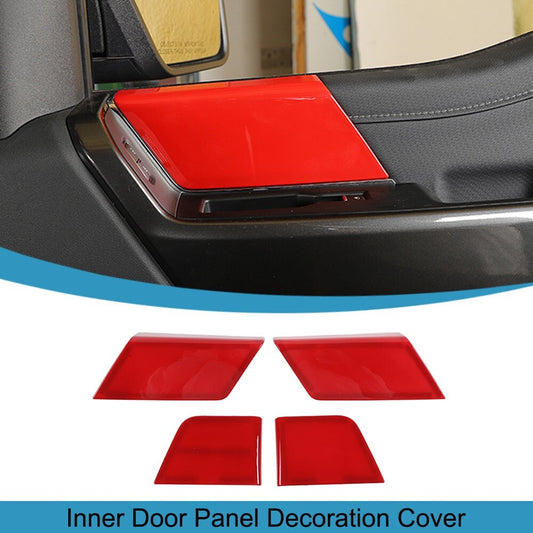 4PCS Red Front Rear Inner Door Panel Cover Trim for Ford F150 2021 2022 2023