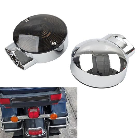 Chrome Turn Signal Housing Smoke Lens Covers for Harley Electra Tour Glide FLTCU