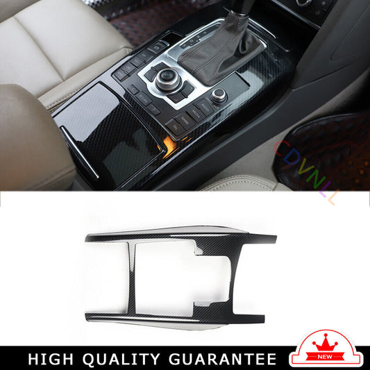 Car Console Gear Shift Frame Cover Trim 1PCS for Audi A6L 2005-2011 Carbon Fiber