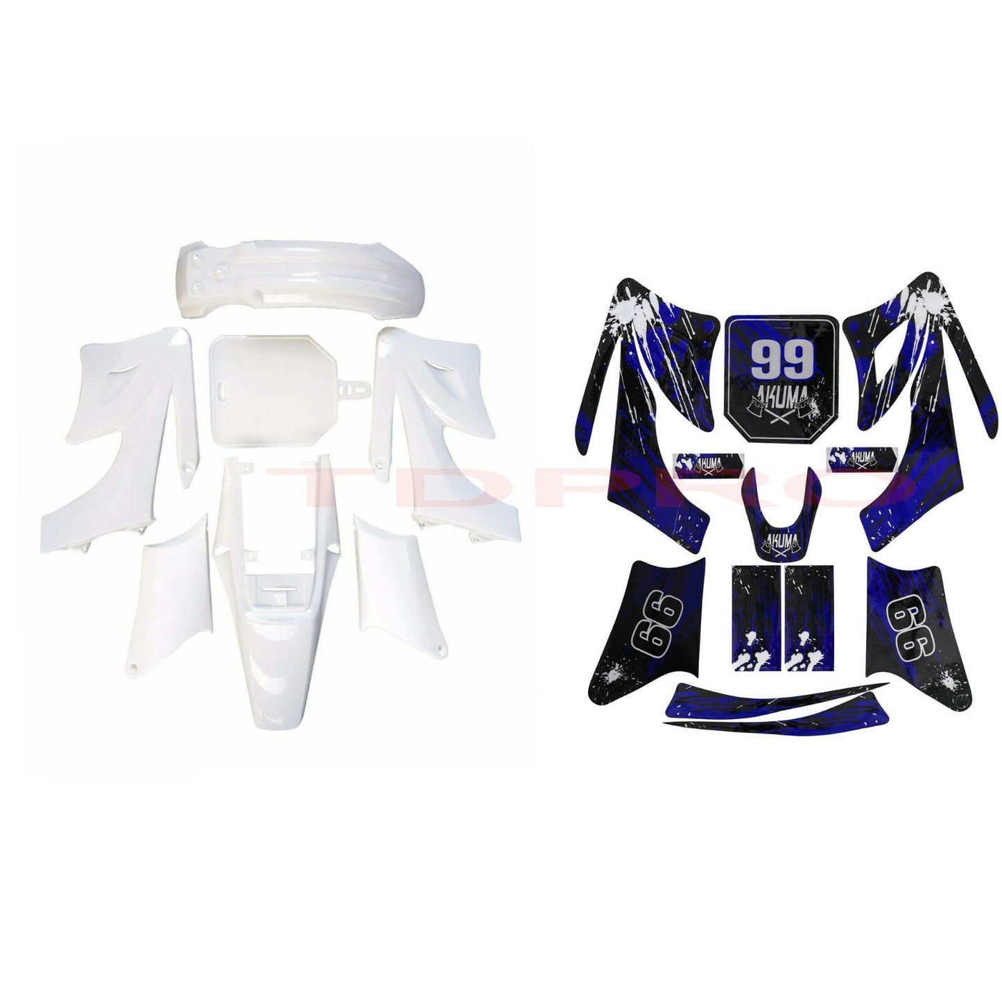 Plastic mudguard graphic sticker kit for Apollo Orion Pit Dirt bikes 110cc and 125cc