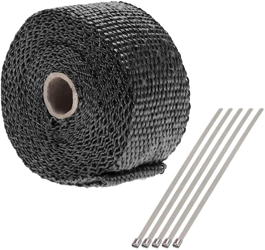 2-inch x 50-foot roll titanium alloy connector turbine manifold exhaust heat-packed tape 5 ties