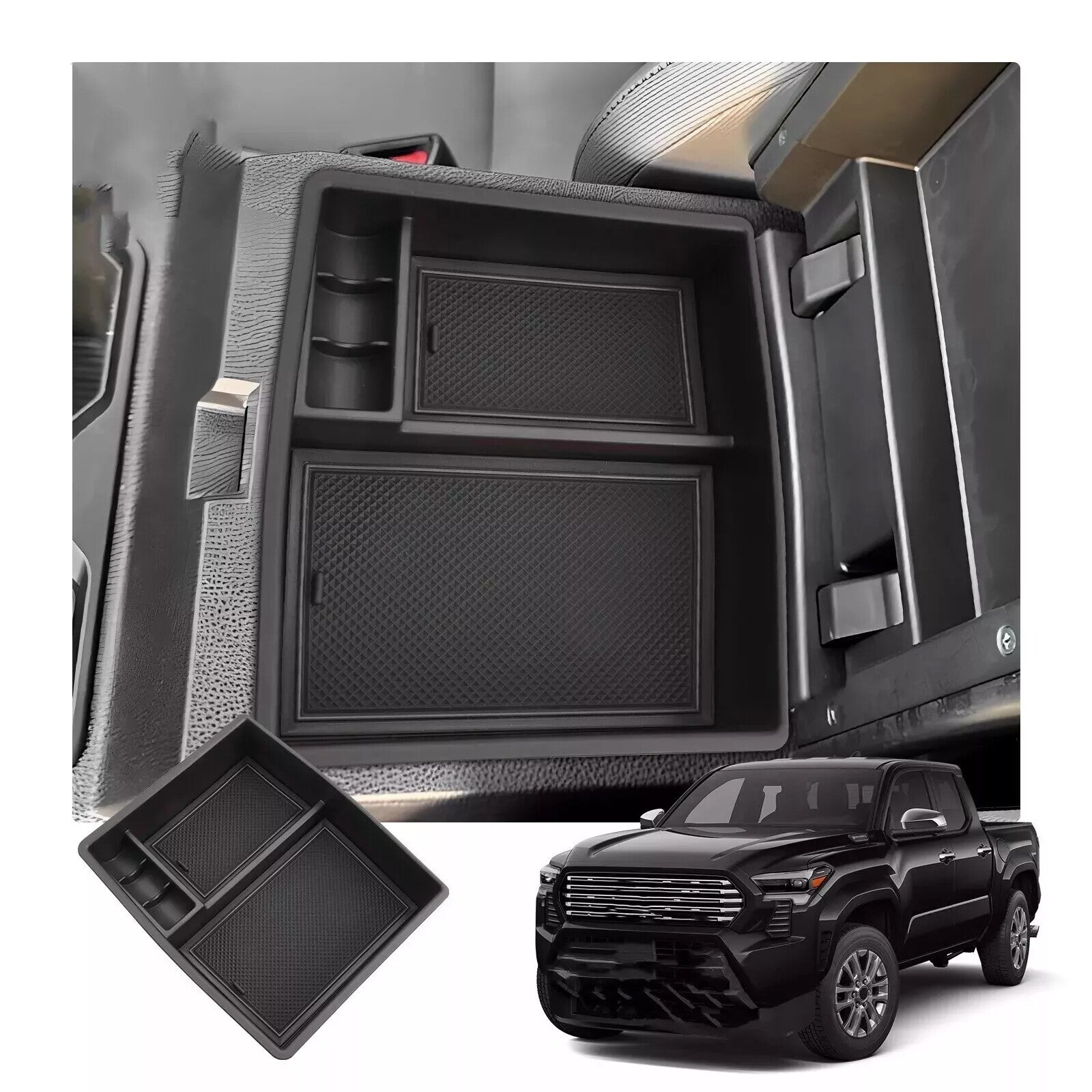 For 2024 for Toyota Tacoma Center Console Organizer Tray Storage Box Accessories