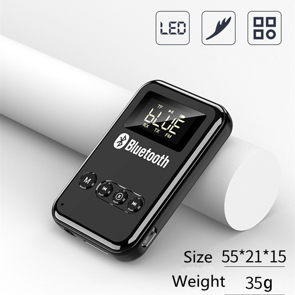 Wireless Bluetooth 5.0 Car Transmitter Receiver Stereo Audio Music Adapter Black