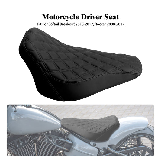 Black Front Driver Solo for Seat for Harley Rocker C 2008-2017 Breakout 2013-2017