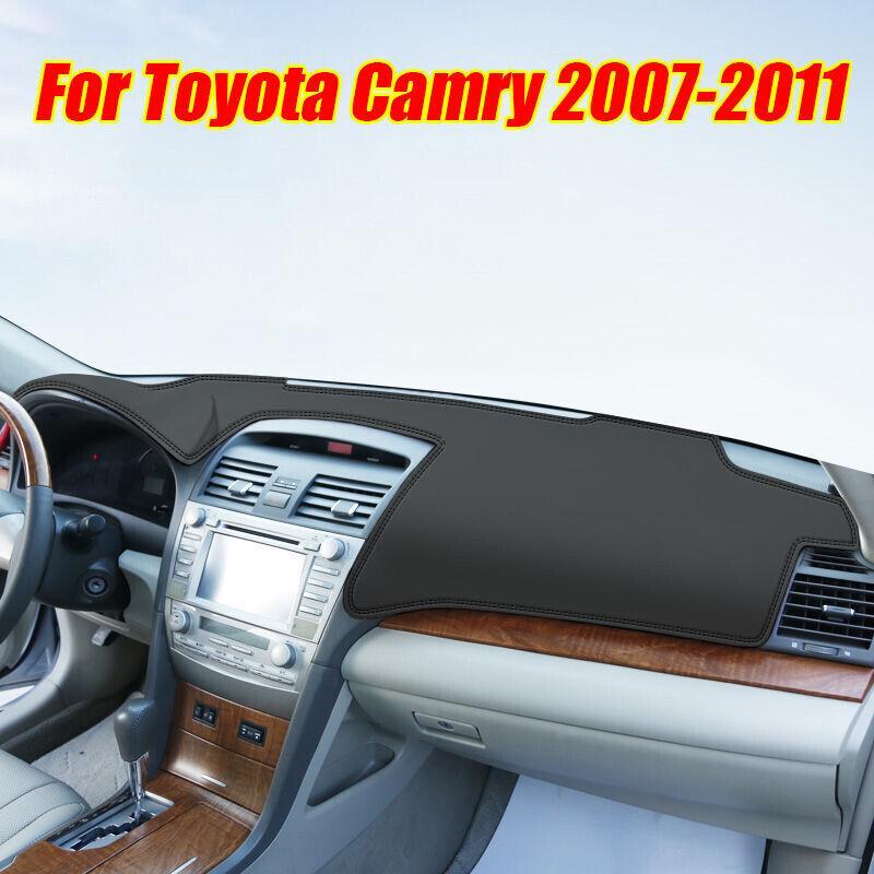Black Leather Dashboard Cover Dash Protector Pad Mat for Toyota for Camry 2007-2011