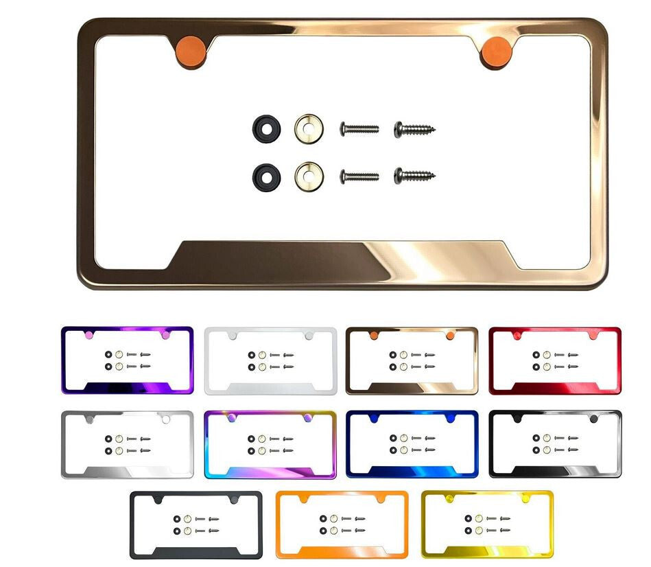 1 piece car license plate frame cover front cover rear trunk rose gold for Mercedes-Benz