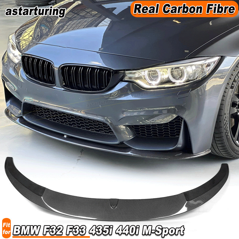 Fit for BMW F32 F33 435i 440i M-Sport REAL Carbon Front Bumper Chin Spoiler Lip