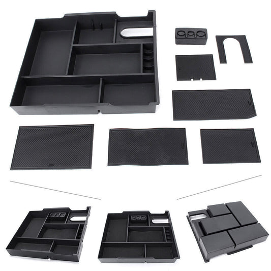 Center Console Tray Organizer Storage Case Fit for Toyota Tundra Black 2014-2018