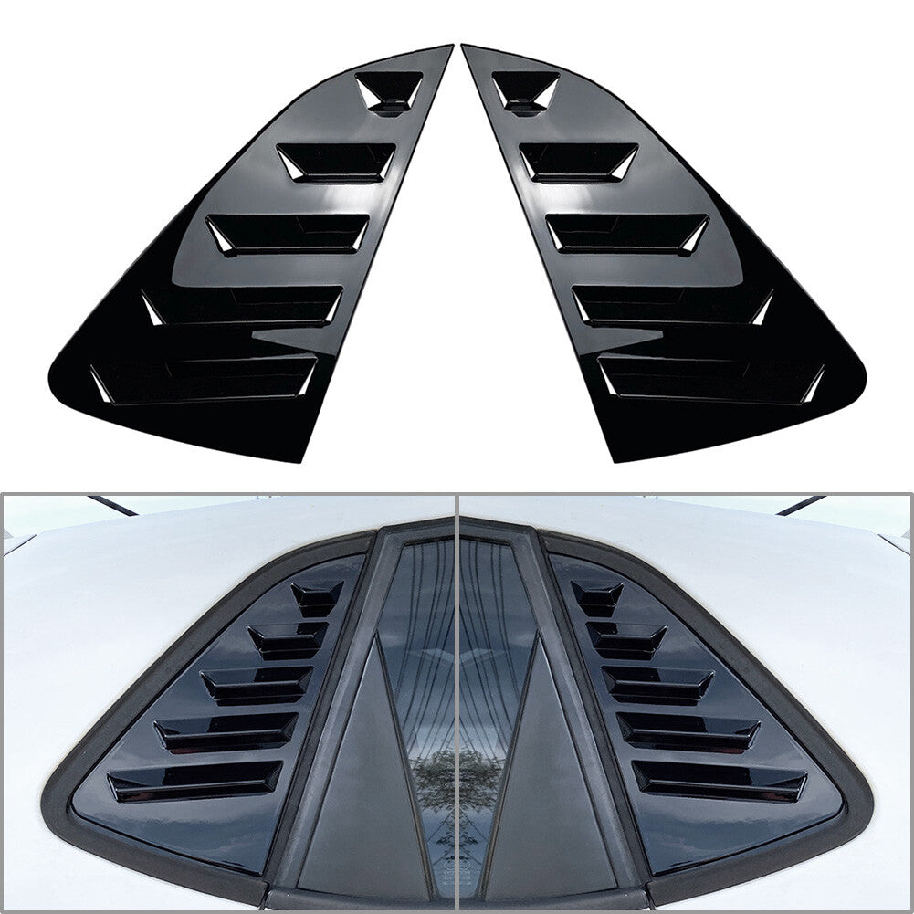Rear Side Window Louver Vent Trim Cover for VW lo MK6 2018+ Gloss Black 2PCS