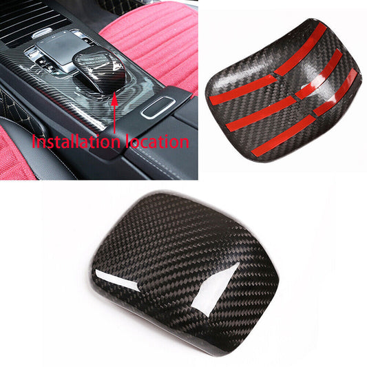 Real Carbon Fiber Inner Gear Shift Knob Cover for Benz A CLA Class W177 2019-22