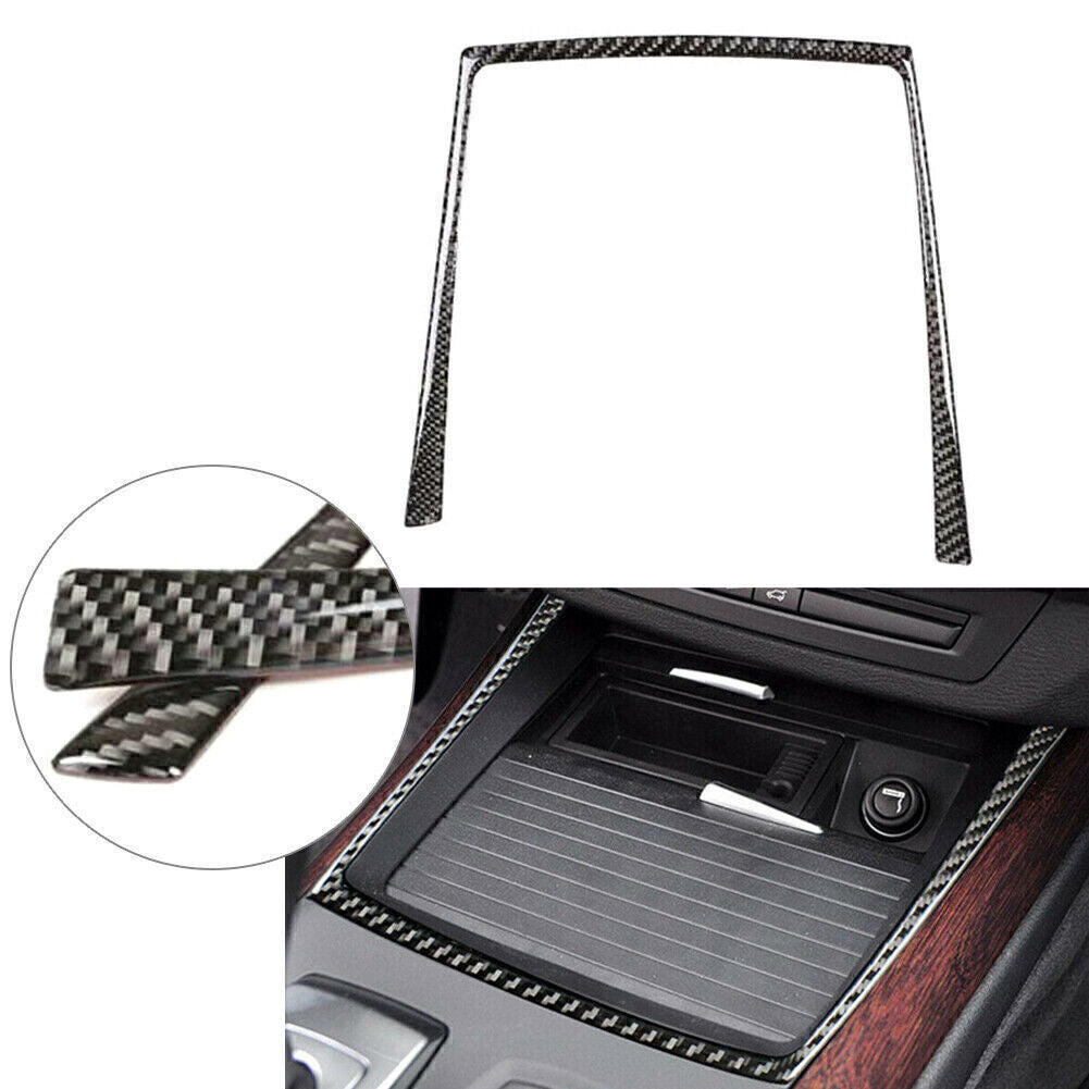 Water Cup Holder Sticker Frame Trim Carbon Fiber for BMW X5 X6 E70 E71 2009-2013