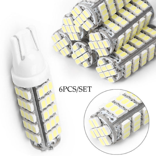 24V T10 1206 68 SMD LED White Bulb Car Door Lights W5W 194 168 Clearance 6pcs