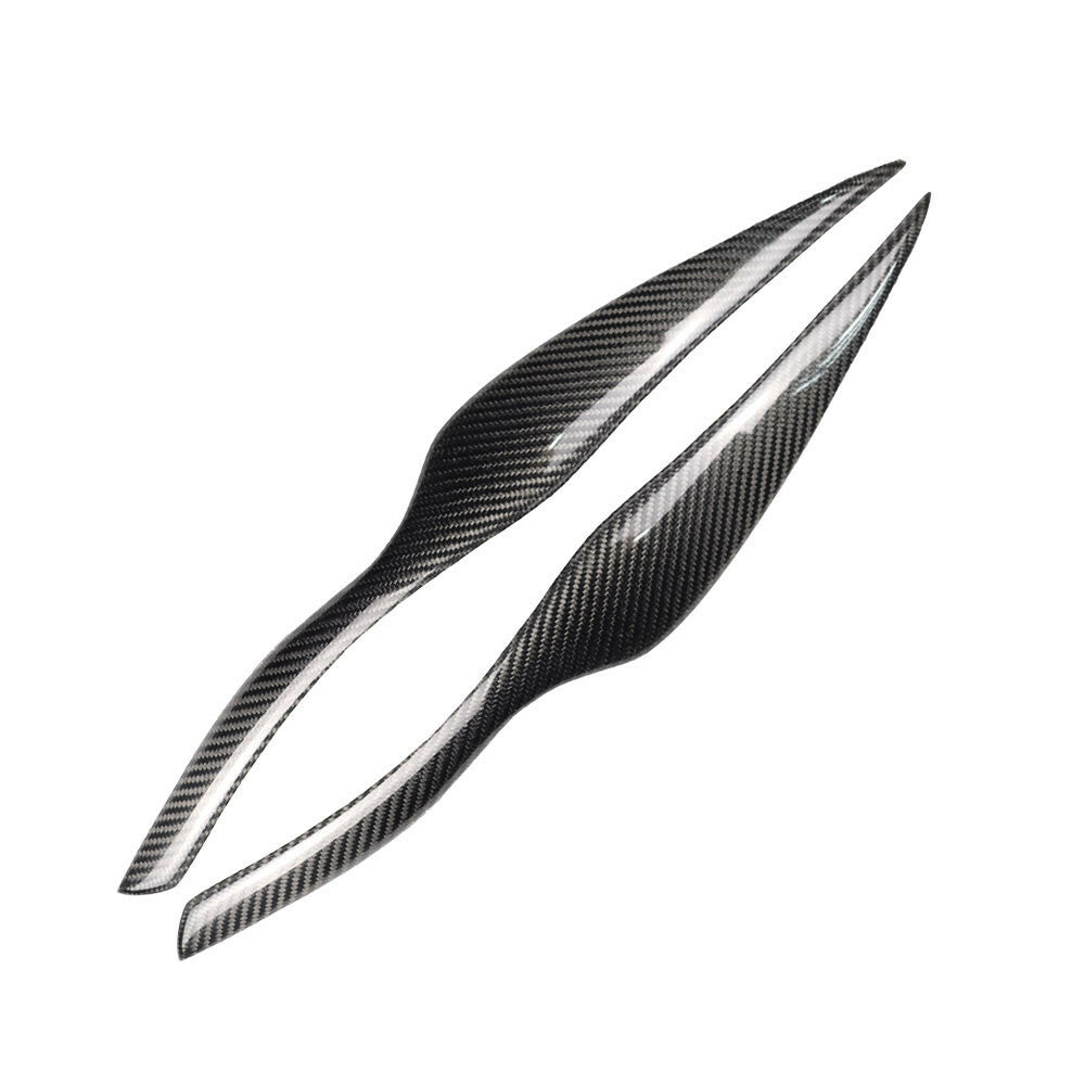 2¡ÁCarbon Fiber Headlight Eyelids Eyebrow Trim for BMW 3 Series E90 E91 2005-2011