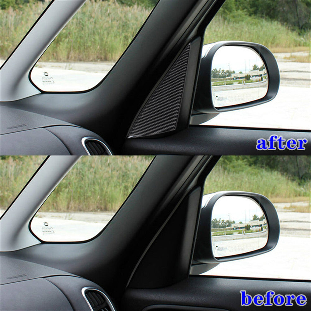Carbon Fiber Passenger side door Pillar Panel Cover Trim for Fiat 500L 2014-2017