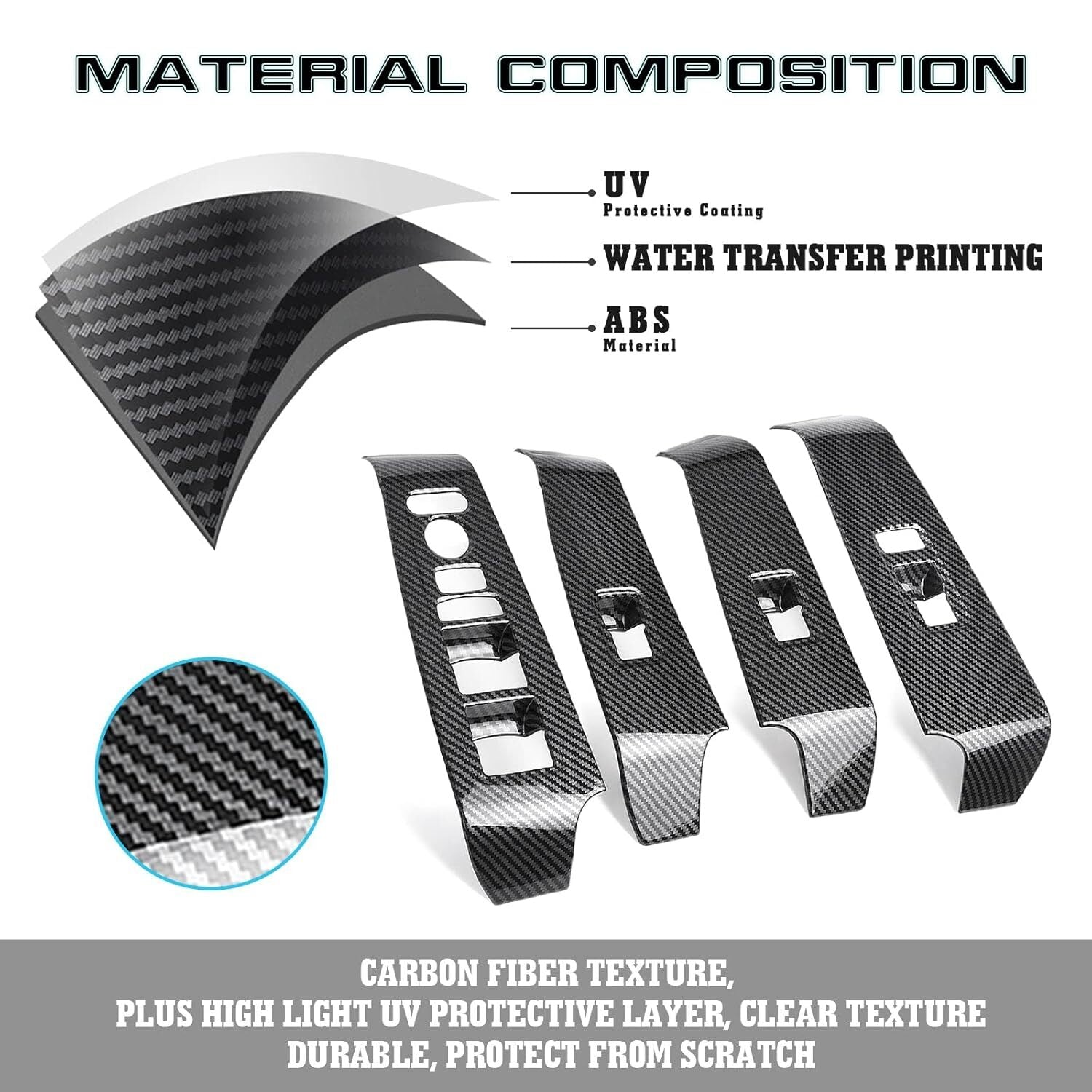 Carbon fiber window regulator panel cover trim for the 11th generation 2022 for Honda for Civic .