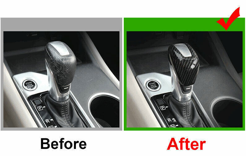 Inner Gear Shift Knob Head Cover Trim Fit for Nissan Altima 2019-22 Carbon Fiber