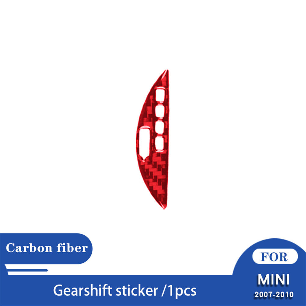 Red Carbon Fiber Gear Shift Control Panel for MINI Cooper 2007-2010