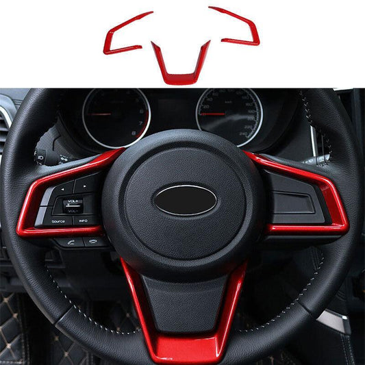 Fit for Subaru Crosstrek 2019-2023 Bright Red Steering Wheel Switch Cover Trim