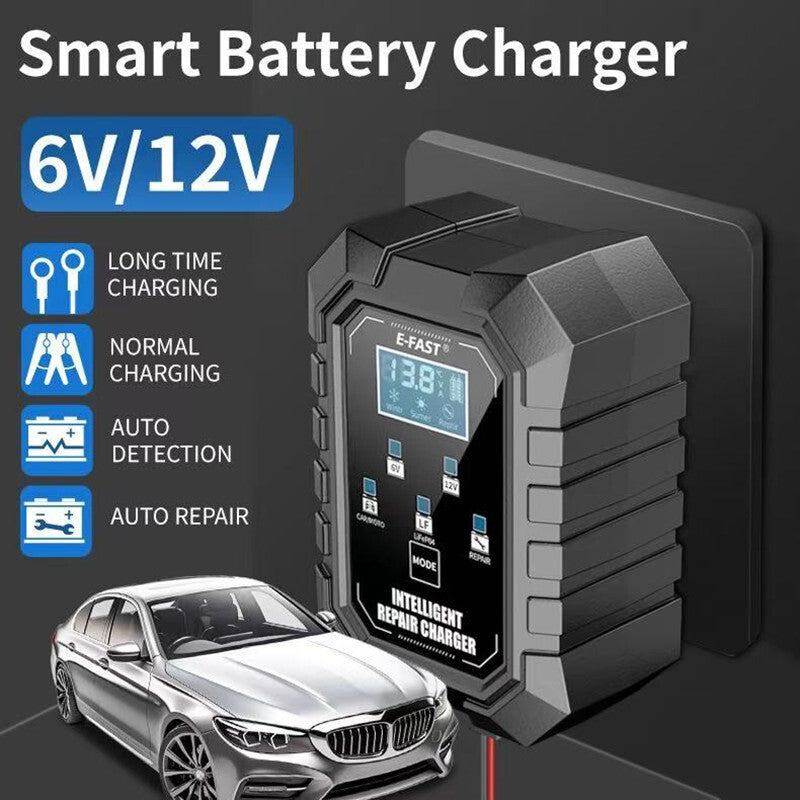 Car 12V Pulse Repair LCD Display for Smart Lithium Lead-Acid Battery Charge US Plug