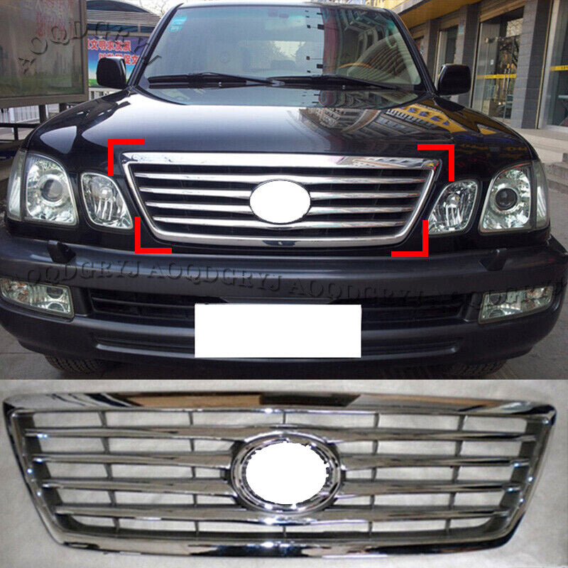 Chrome Front Bumper Radiator Grille Grilles Repair For LX470 2003-2007 Replace
