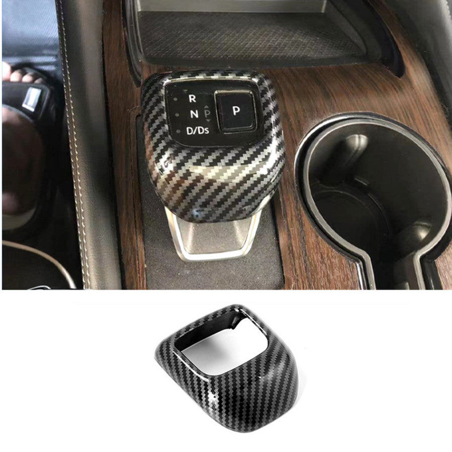 Interior Gear Shift Knob Cover Trim ABS Carbon Fiber for Nissan Rogue 2021-2023