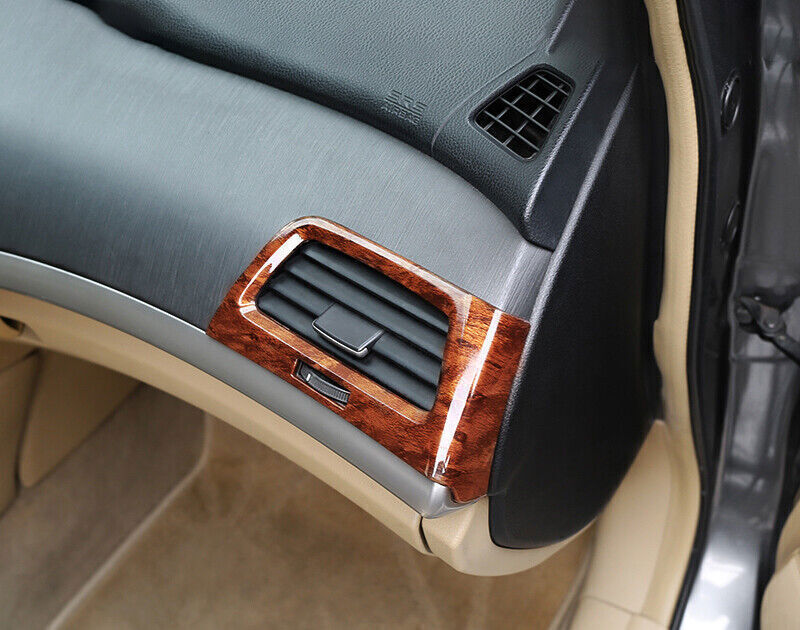 for Honda Accord 2008-2012 Wood Grain Dashboard LR Air Outlet Vent Frame Covers
