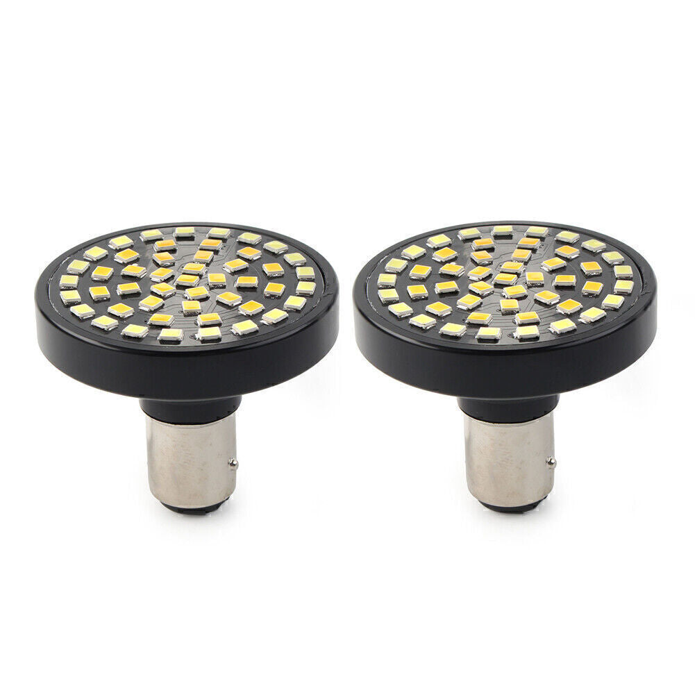 2PCS Switchback 1157 48-SMD LED DRLTurn Signal Lights Bulbs Fit for Harley Davidson