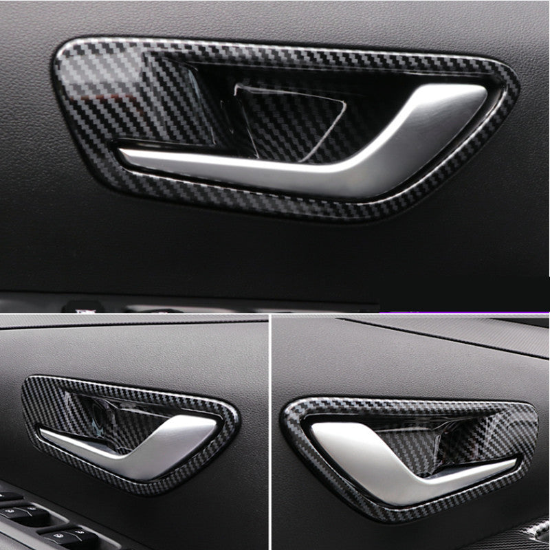 for Hyundai for Tucson 2022-2025 Inner Door Handle Bowl Trim Carbon Fiber 4pc