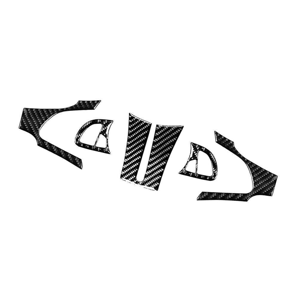 5 Pcs Steering Wheel Kit Cover Trim Black for BMW Z4 E85 2003-2008 Carbon Fiber