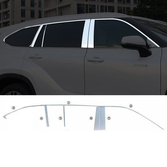 Chrome Steel Windows Sill Molding Strip Trim NEW for Toyota Highlander 2020-2023