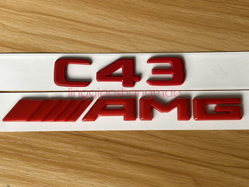 Glossy Red 3D Number and Letter Trunk Badge Set C43 AMG