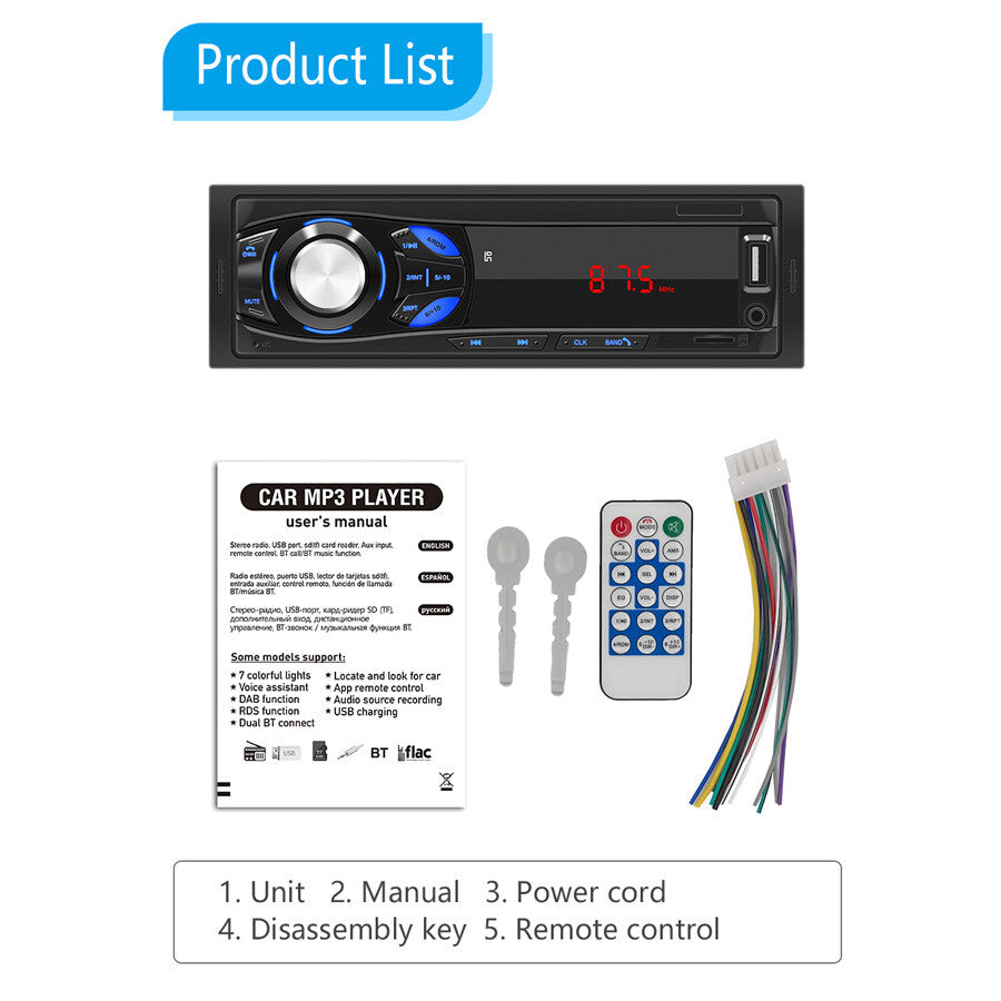 4-channel digital Bluetooth audio USB/FM/WMA radio stereo MP3 player SD/USB/BT