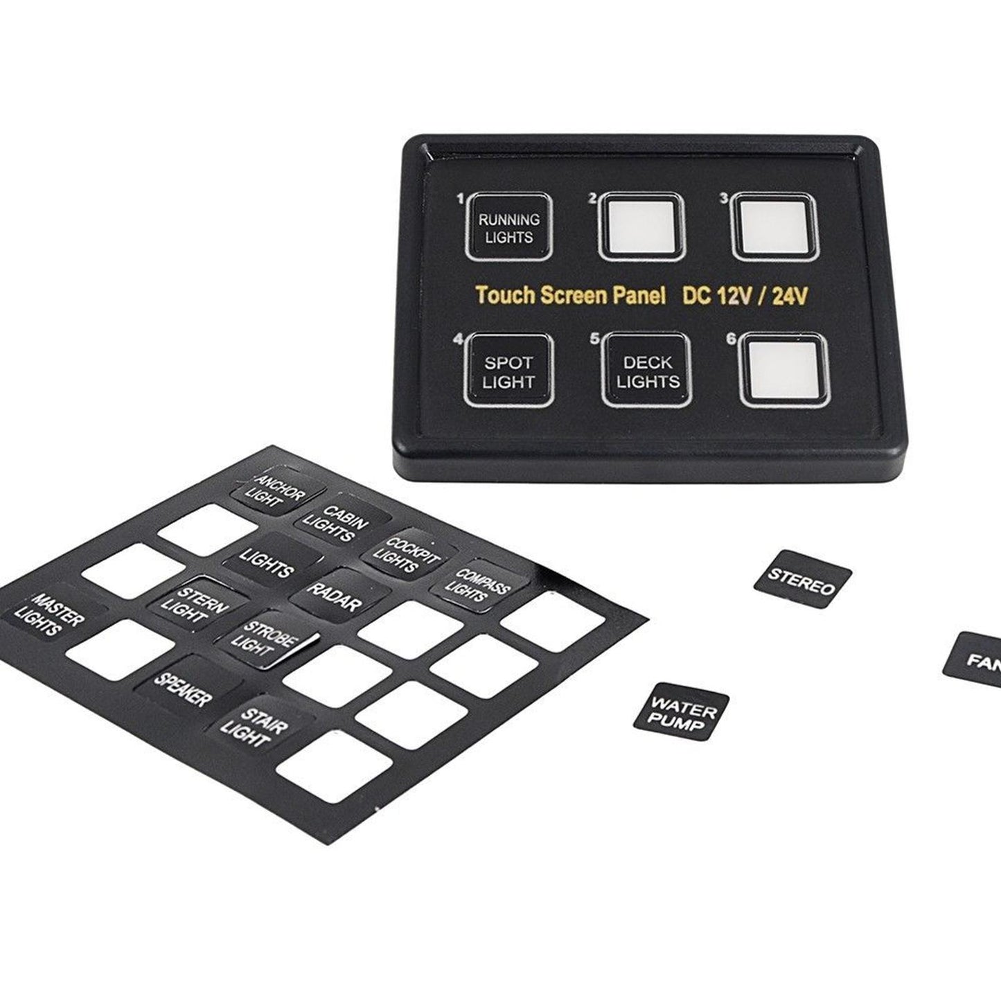 6 Gang LED Capacitive Switch Panel Touch Control Panel Box for Car Marine Boat E