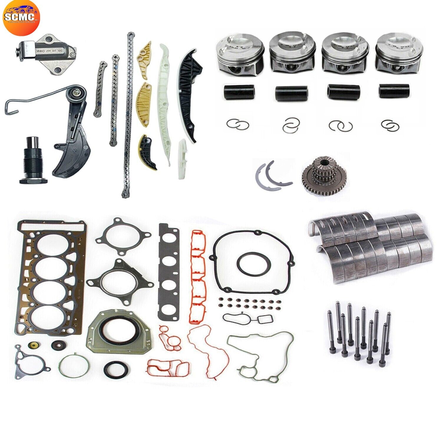 Engine Overhaul Rebuild Kit Piston Set ¦µ23mm for VW CC for Tiguan for AUDI A3 CCTA CDNB