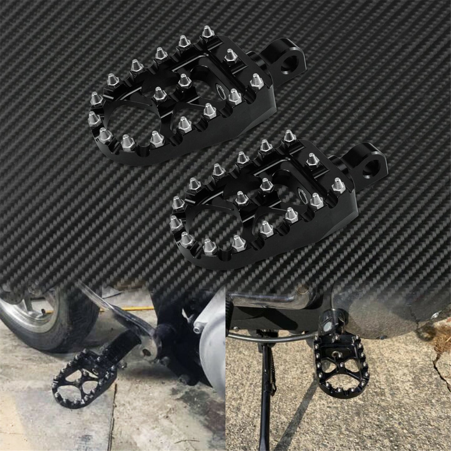 Black Wide Fat Foot Peg + Nails Shifter Peg Fit for Harley Sportster 883 Dyna