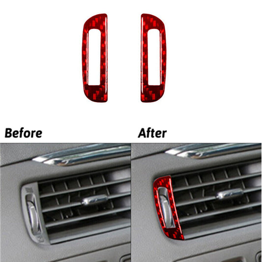 Red Carbon Fiber Air Condition Vent Frame Trim Cover for Chevy Impala 2014-2020
