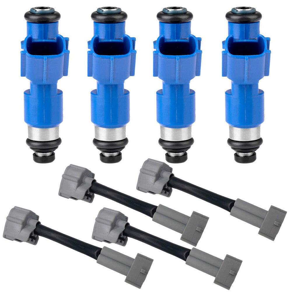 4PCS Fuel Injector with Adapters 410cc 16450-RWC-A01 Set for Honda for Acura for RDX