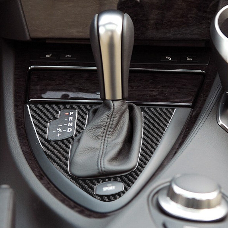Carbon fiber gear shift cover trim for BMW 6 Series E63 E64 2004-2010