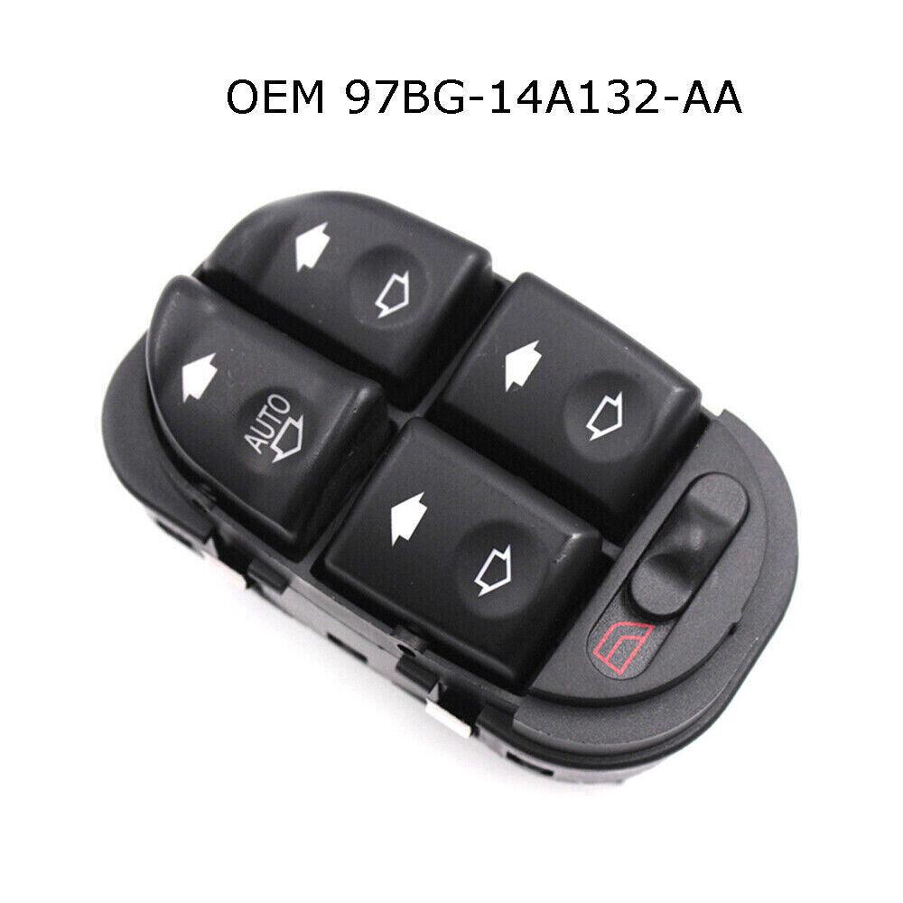 for Ford Mondeo Mk2 1997-2001 97BG14A132AA Front Left Master Window Switch BLACK