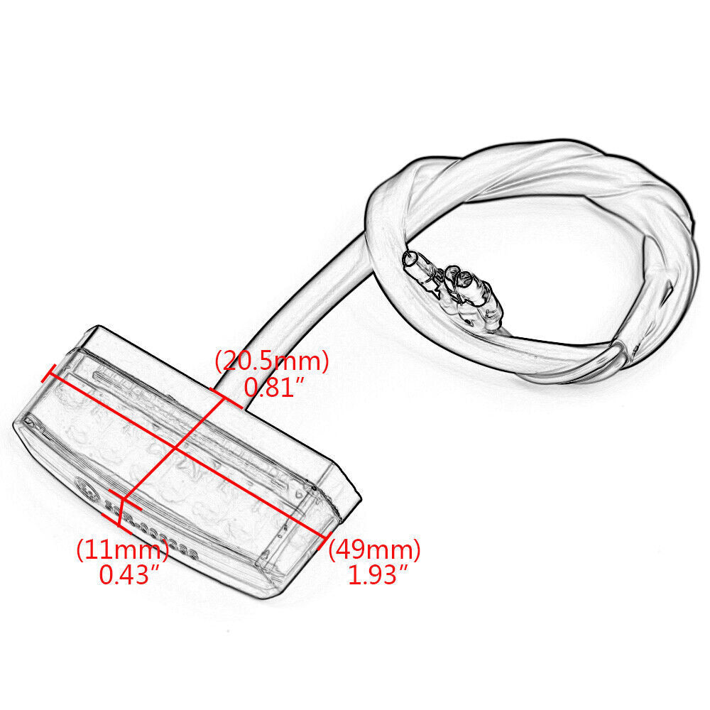 Motorcycle Smoke LED Running Rear Brake Stop Tail Light Bright Lamp Universal