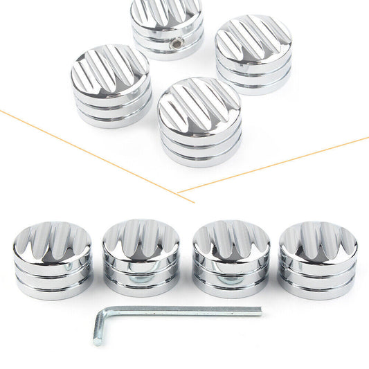 4PCS Chrome Head Bolt Cover Cap for Harley Twin Cam 1999-Later Evo 1985-1999