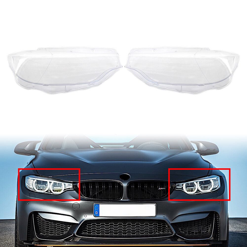1Pair Transparent Headlight Lens Cover for BMW 4 Series M3 F82 F32 F33 F34 13-16