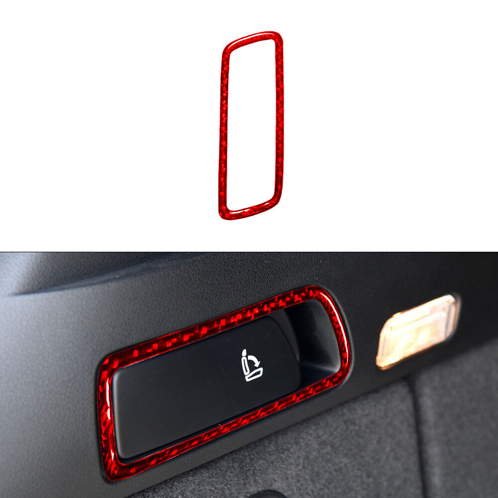 for Audi Q5 2009-2017 for Seat Button Frame Trim Cover Decor Carbon Fiber Red