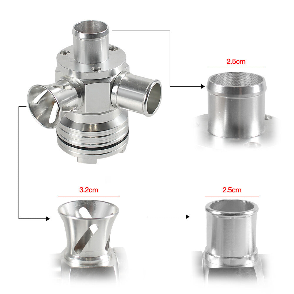 Splitter Diverter Turbo Blow off Valve VW1.8T for Golf for Jetta Beetle GTi TT for A4 Silver