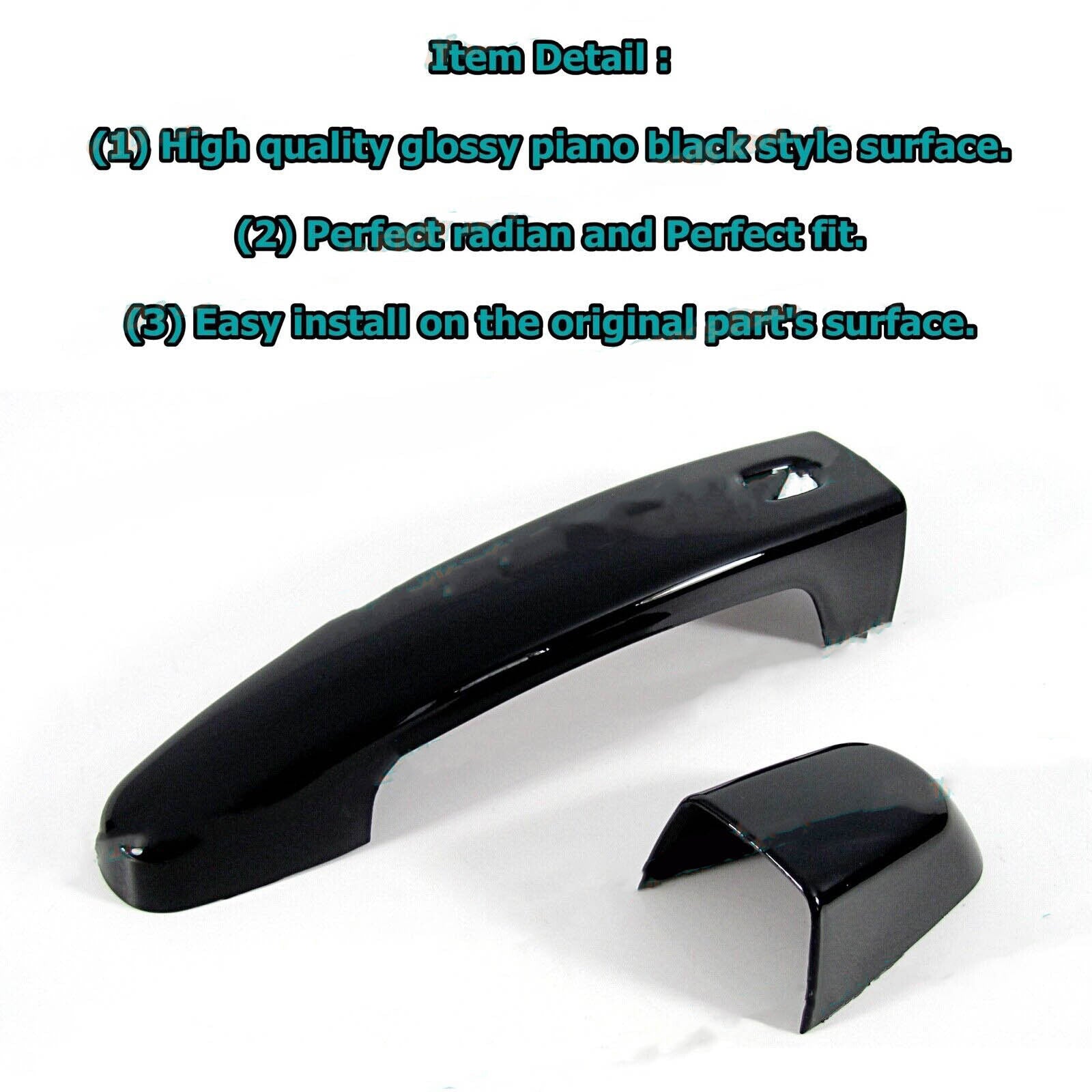 Glossy Pure Black Cover Trim For 16-22 for Chevrolet Camaro for Smart Side Door Handle