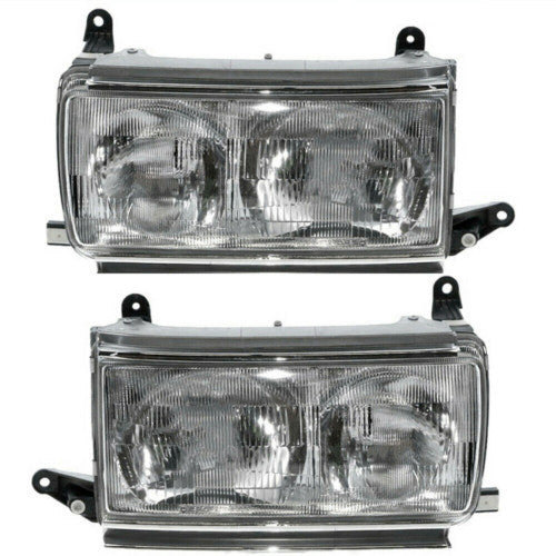 for Land Cruiser FJ80/LC80 1991-1997 Headlight Set Crystal Clear Assembly 1 Pair